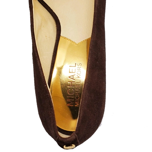 Michael Kors Brown Suede pointed toe kitten heels - Picture 6 of 6